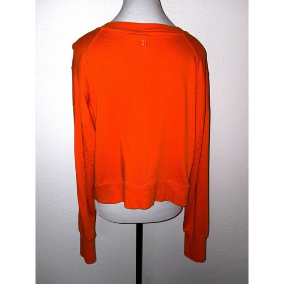 Sweaty Betty Orange Cropped Long Sleeve Sweatshirt UK Size XL U.S. Size 14 - Picture 2 of 8